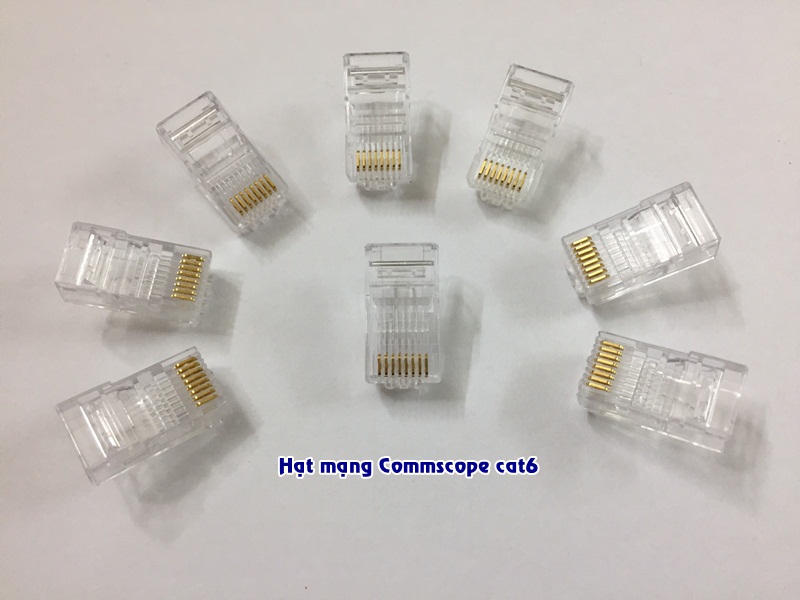 Hạt mạng cat6 RJ45 Commscope/ AMP loại 1 mảnh PN: 6-2111989-3